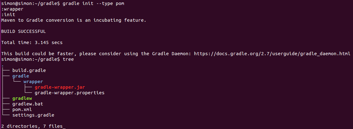 gradle init pom