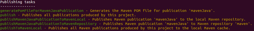 maven publish tasks