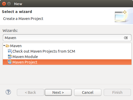 maven project wizard overview