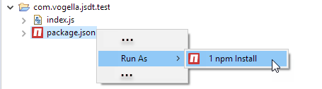 run as npm install