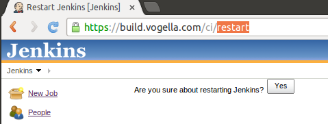 How to manually restart Jenkins