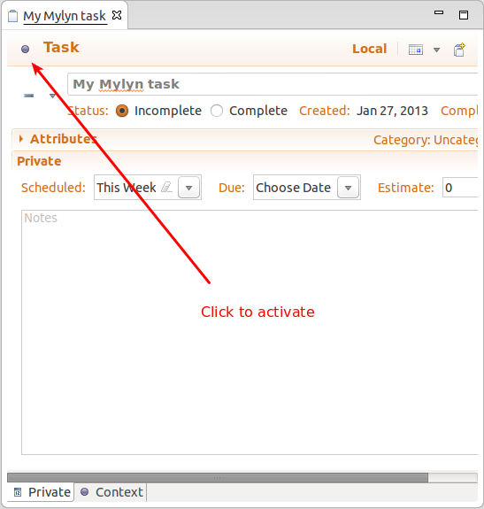 Activate Tasks in the Package Explorer