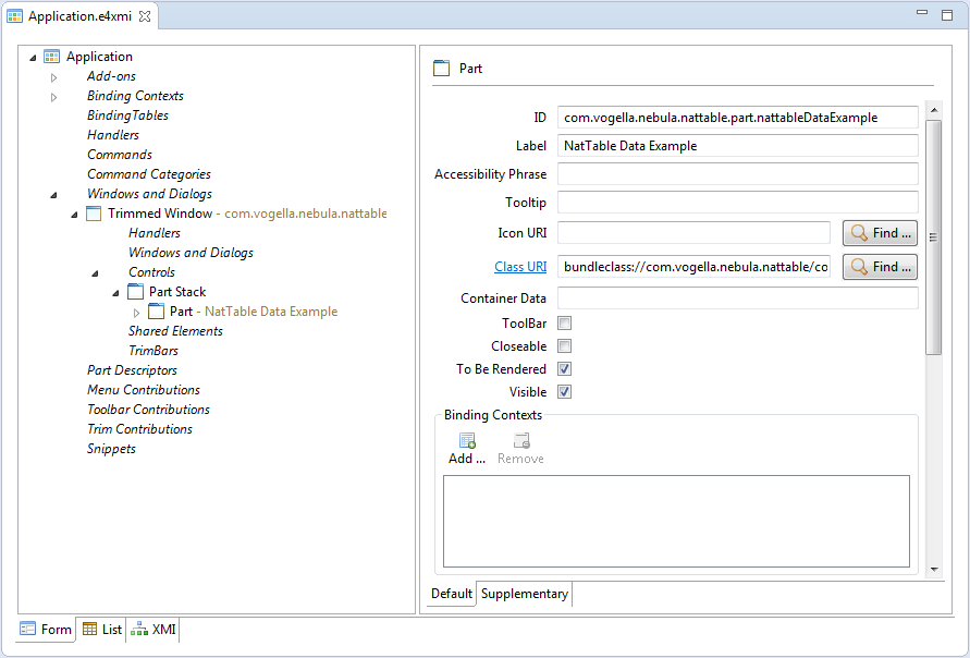 nattable data example application model