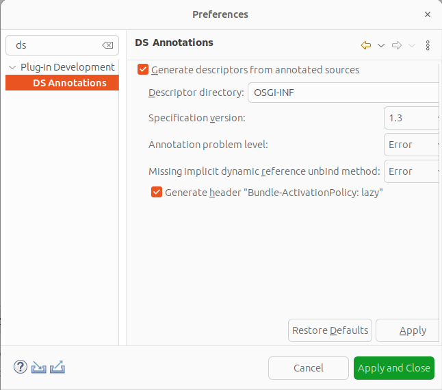 Activate DS annotation processing