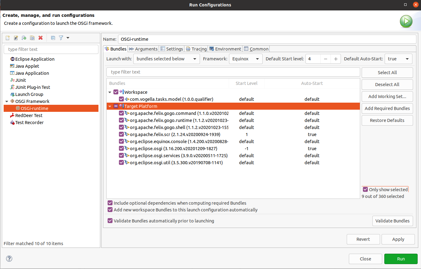 osgi runtime setup20