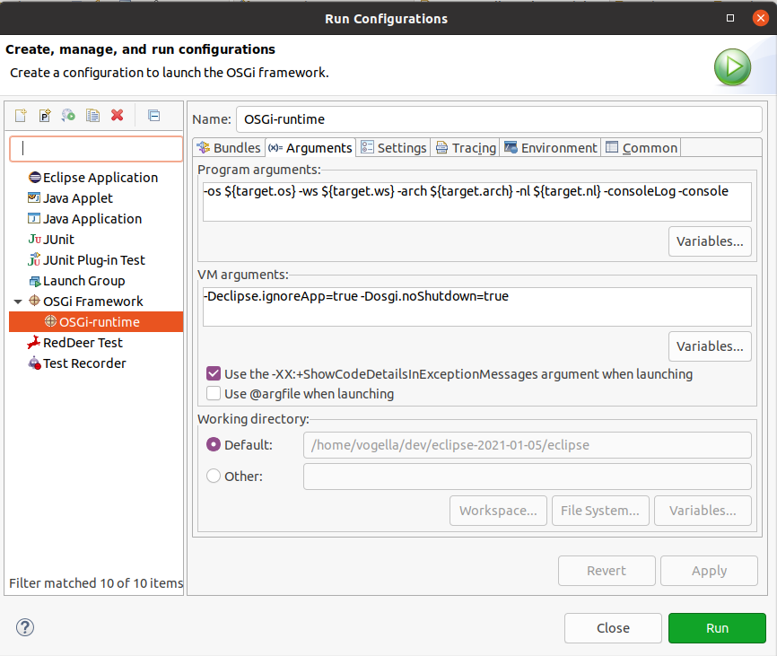 osgi runtime setup30