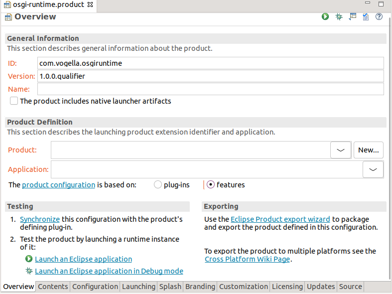 osgi runtime.product20