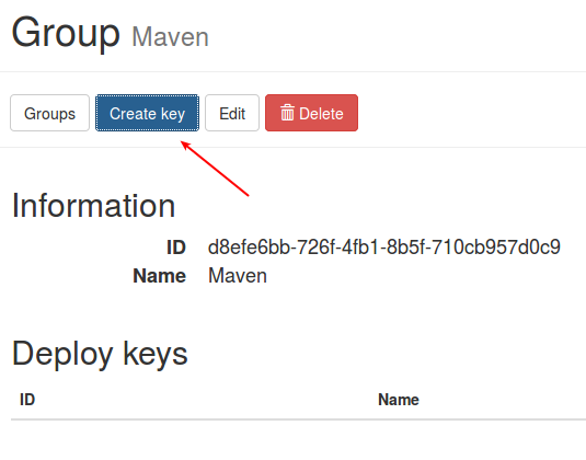 deploy key create