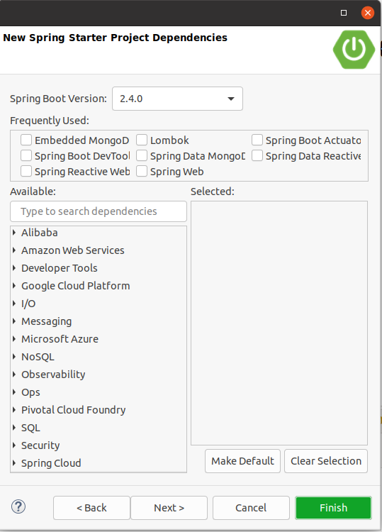new spring boot project wizard20