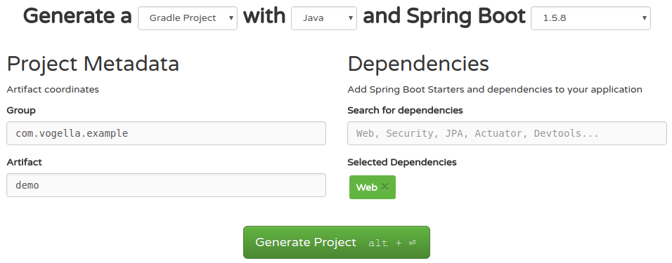 Spring Boot web wizard